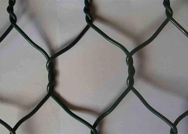เหล็กกล้าไร้สนิมเคลือบ PVC Gabion ตะกร้าลวดตาข่ายหกเหลี่ยมคู่บิด