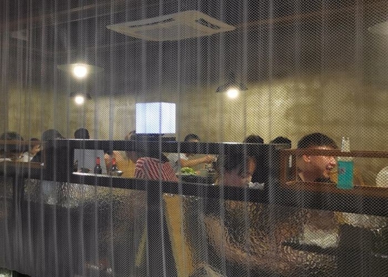 ผ้าม่านลวดตาข่ายตกแต่งแบบยืดหยุ่น 2 มม. สำหรับตกแต่งโรงแรม