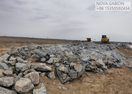 ถุงตาข่ายทอป้องกันการกัดกร่อน / กระสอบ Gabion ที่ทนทานขนาด 2.7 มม