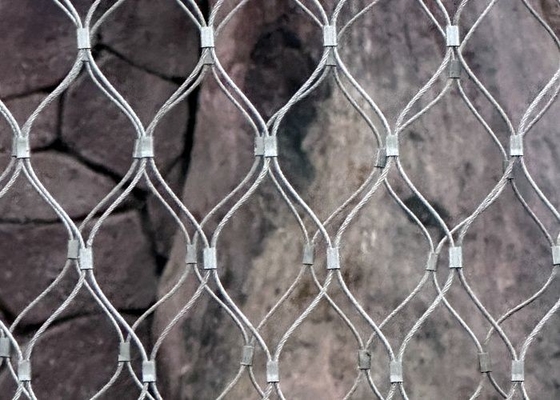 Rhomboid Hole Rockfall Prevention Netting with Ferruled Connection สําหรับสวนสัตว์