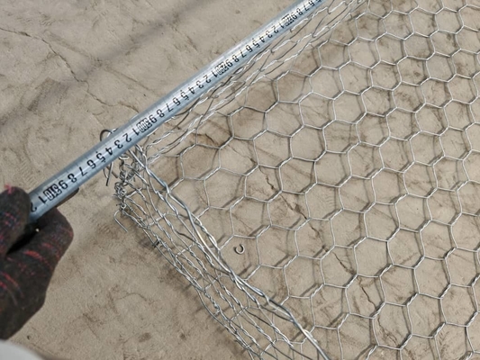 กระเป๋าสตางค์กล่อง Gabion โลหะ Wire Mesh กระเป๋าสตางค์, เครือข่าย Hexagonal สําหรับการควบคุมการละลาย