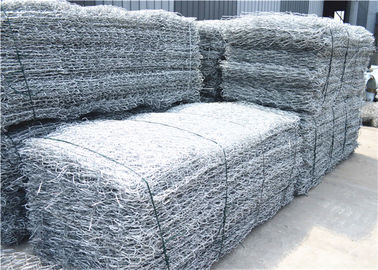 Pvc ลวดเคลือบ Rockfall ป้องกันตาข่ายโลหะกรงที่เต็มไปด้วยหิน