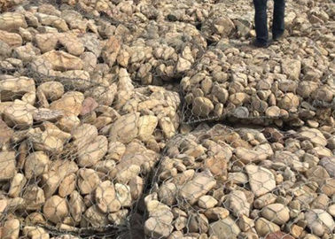 ปกป้องกรง Gabion กำแพงน้ำท่วม / กรงหิน Gabion เคลือบพีวีซี