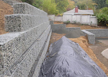 สถาปัตยกรรมกำแพงเกเบี้ยนตะกร้ากระเช้าเหล็ก Gabion หินอ่อน
