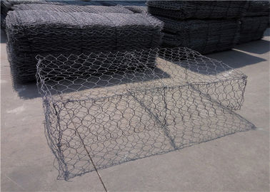 กระชับทหาร Hexagonal สายเหล็กกระปุกกล่อง Gabion ด้วย 3.4mm สาย Selvedge