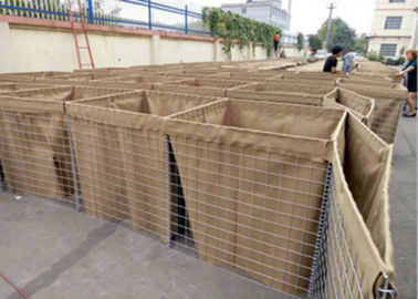 ทนทาน ทรายทหาร welded กล่อง Gabion ผนังป้องกันขั้วด้วยทรายเพื่อการป้องกัน