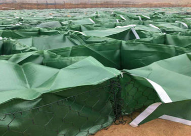 PP Geotechnical Bags บังเกอร์ทหาร Galfan Metal Gabion ตะกร้า