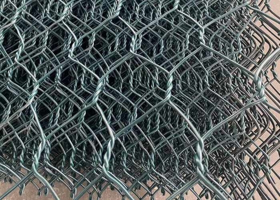 Heavy Duty Galfan 80x100mm 2.4mm Gabion Wire Mesh เป็นโครงสร้างป้องกันการกัดเซาะ