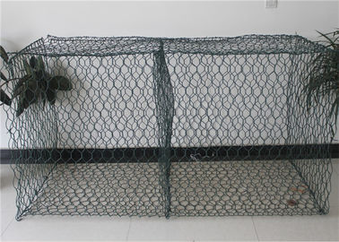 ตะกร้าตาข่าย Gabion เคลือบพีวีซีสีเขียวเพื่อการป้องกันฝั่งแม่น้ำ