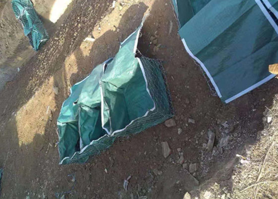 PP Geobags ทางหลวง Greening วิศวกรรมตะกร้าโลหะ Gabion โลหะสังกะสี